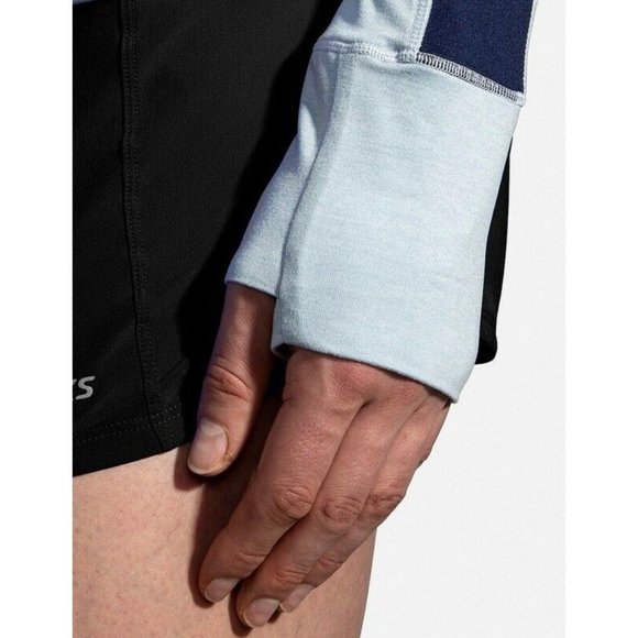 BROOKS NWT Heather Glacier/Navy Dash 1/2 Zip Running Jacket Women’s Small - Picture 3 of 12